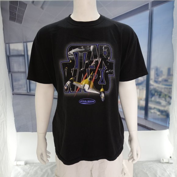 VINTAGE Star Wars T-Shirt BLACK Sz XXL - Picture 2 of 8